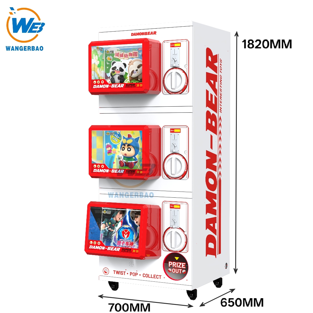 new triple-deck 12-15cm gacha machine